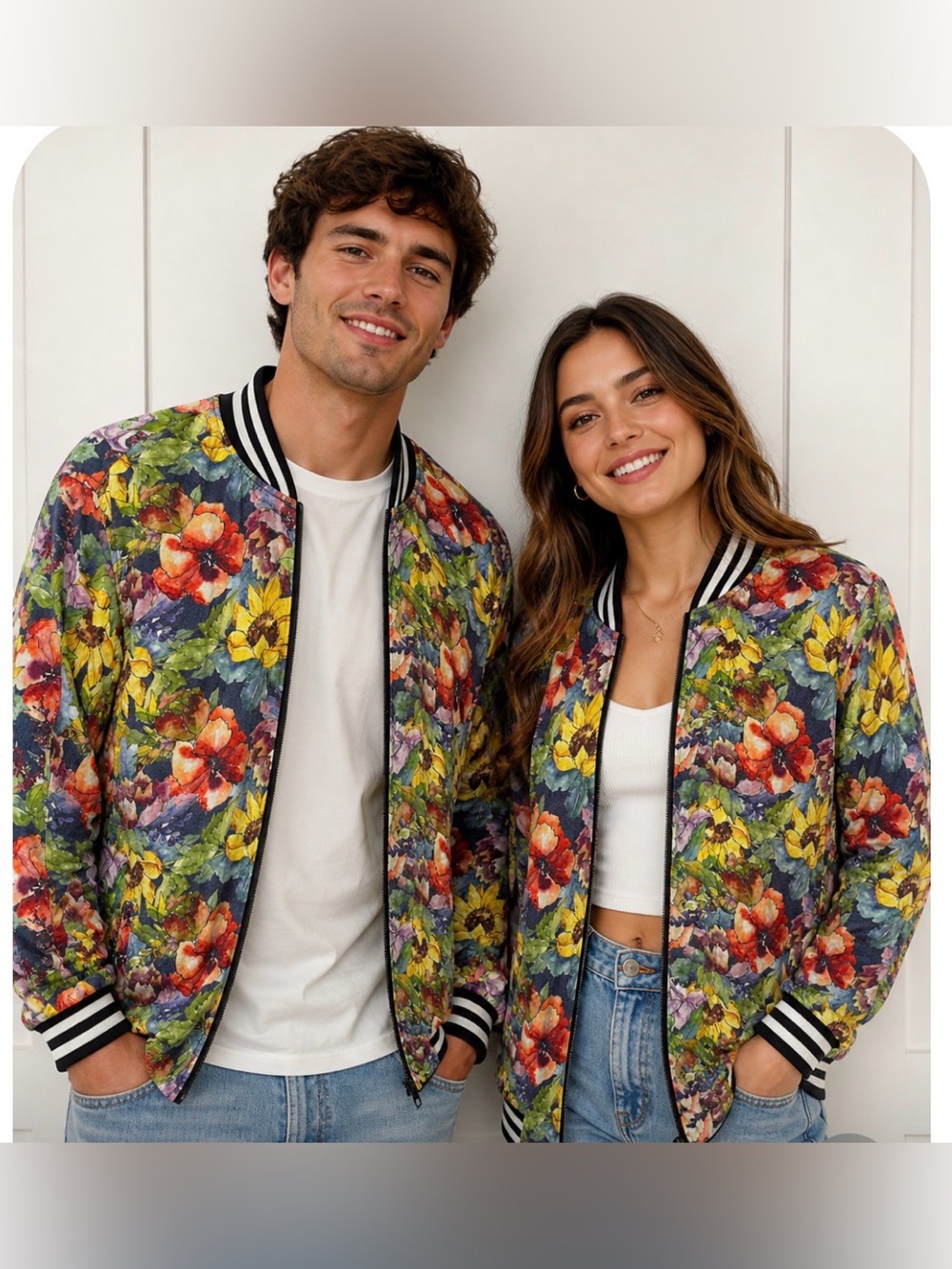 Cactus Man by Ricky Singh Multicolor Floral Bomber Jacket-Unisex
